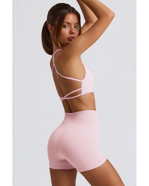 BO+TEE Pink Super Sculpt Seamless Mini Shorts