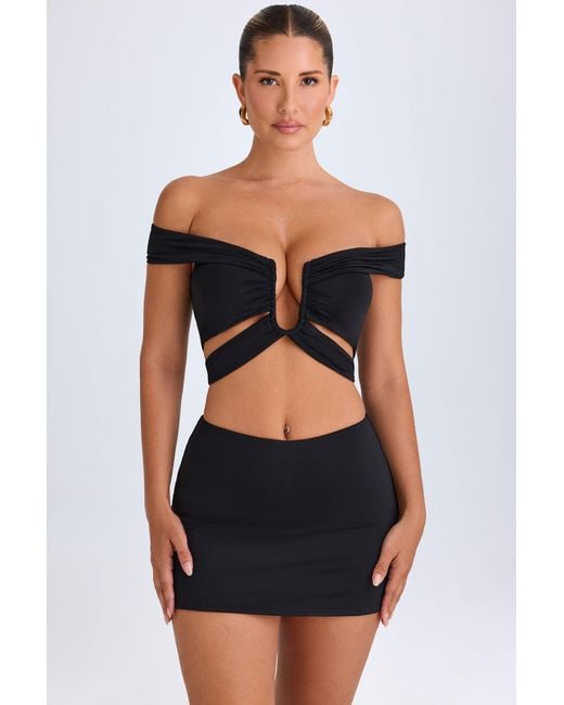 Oh Polly Black Mid-Rise Micro Mini Skirt