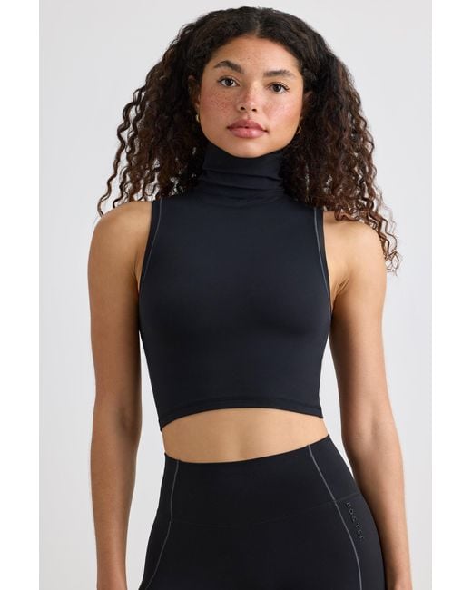 BO+TEE Black Soft Active Turtleneck Tank Top