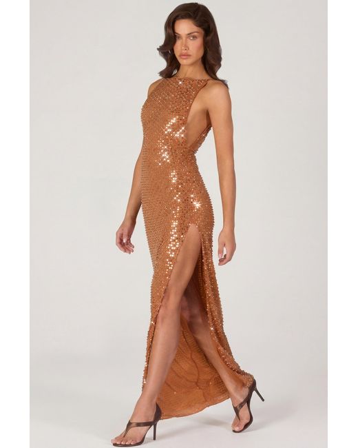 Oh Polly Multicolor Embellished Maxi Dress