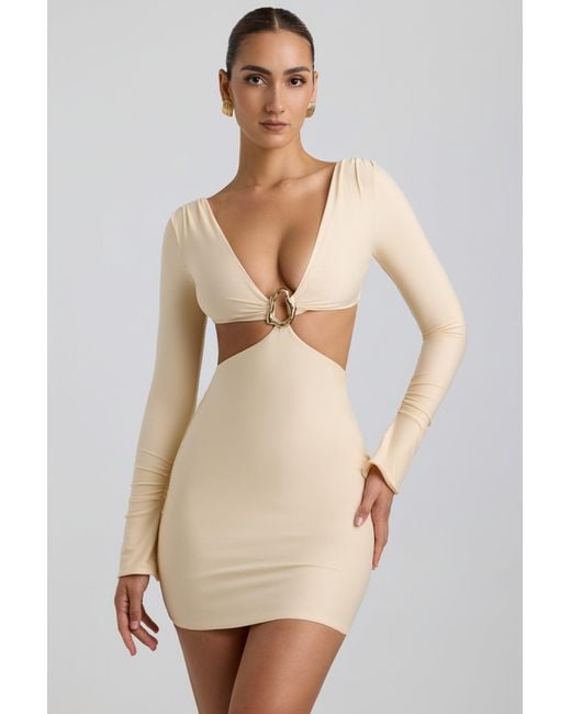 Oh Polly White Cut-Out Hardware Detail Mini Dress