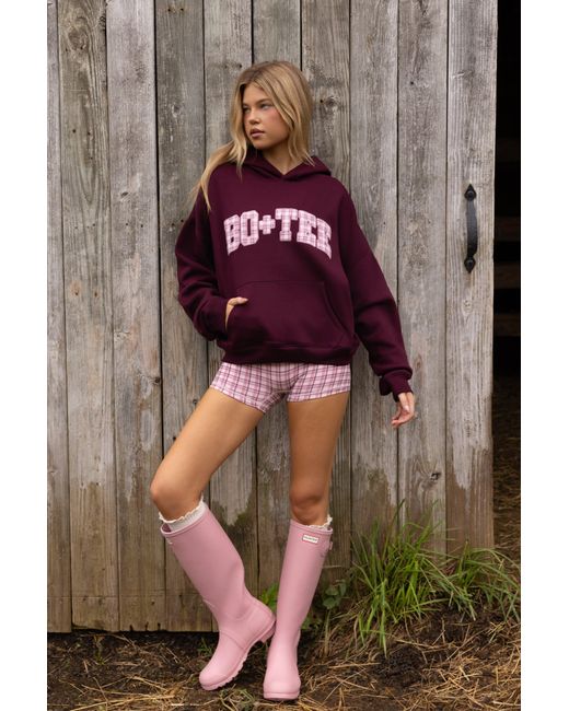 BO+TEE Red Oversized Applique Hoodie