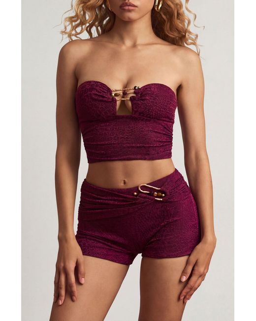 Oh Polly Purple Mid-Rise Shorts