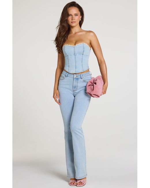 Oh Polly Blue Mid-Rise Bootcut Jeans