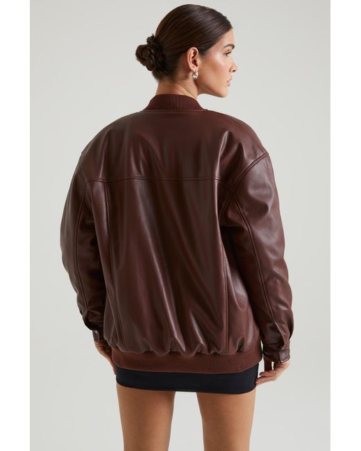Oh Polly Brown Faux Leather Jacket