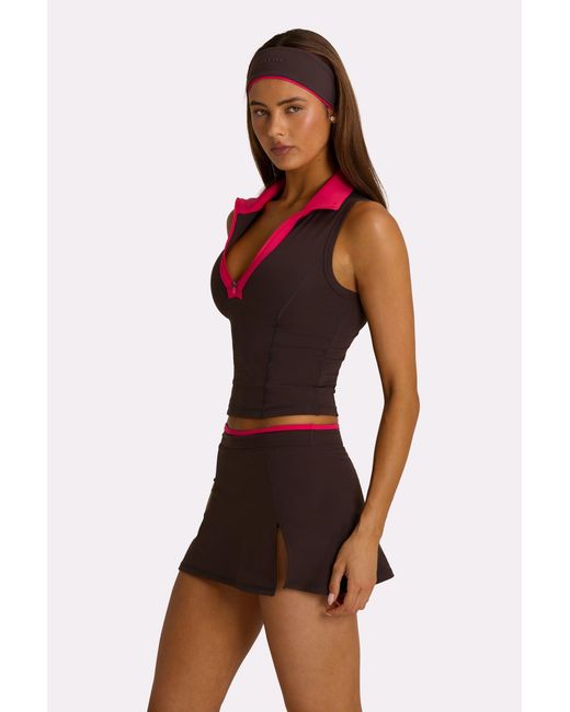 BO+TEE Brown Soft Active Collared Tank Top