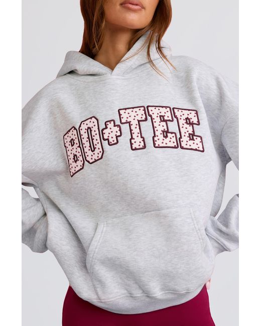BO+TEE Gray Oversized Applique Hoodie