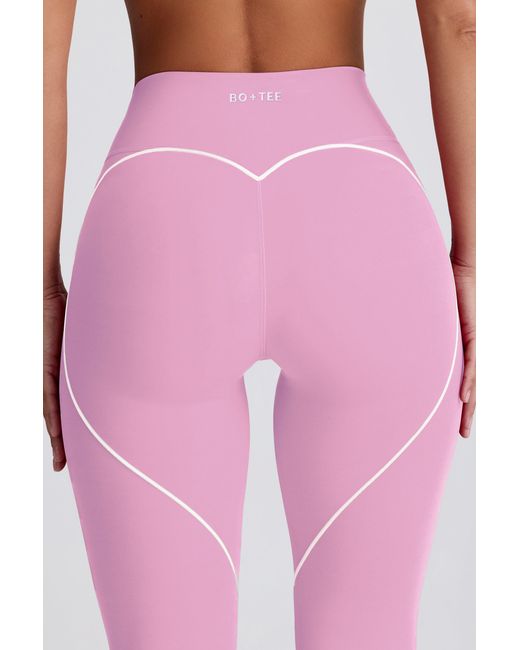 BO+TEE Pink Soft Active Mid-Rise Leggings