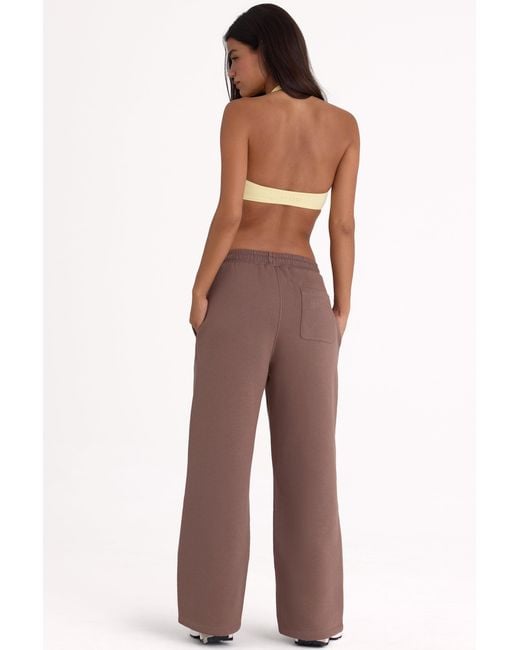 BO+TEE Brown Brushed Jersey Wide-Leg Joggers