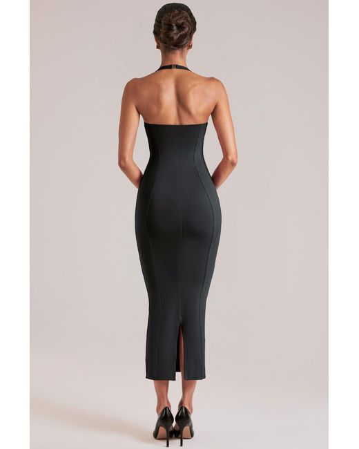 Oh Polly Black Halterneck Midaxi Dress