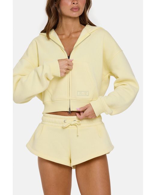 BO+TEE Yellow Oversized Zip-Up Hoodie