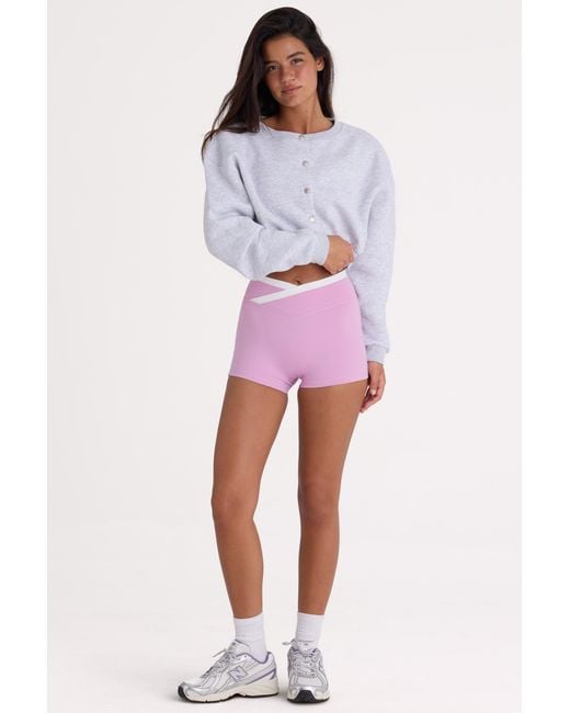 BO+TEE Gray Brushed Jersey Button-Up Cropped Cardigan