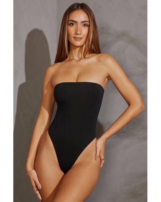 Oh Polly Black Bandeau Bodysuit
