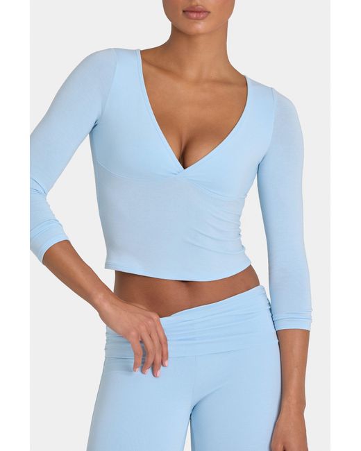 BO+TEE Blue Buttercloud 3/4 Sleeve Top