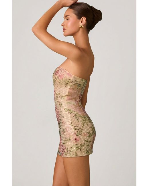 Oh Polly Pink Embellished Sweetheart-Neck A-Line Mini Dress
