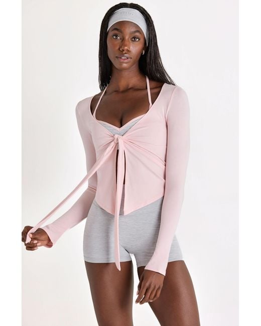 Women's Pink Buttercloud Tie-Front Top