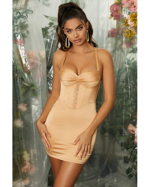 Dead Natural Pleated Bust Corset Mini Dress