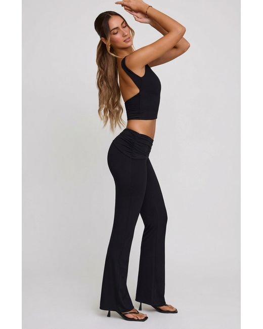 Oh Polly Black High Neck Open Back Crop Top