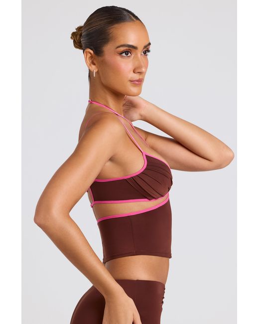 Oh Polly Brown Contrast Binding Cami Top