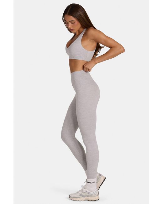 BO+TEE Gray Soft Active Full-Length Leggings