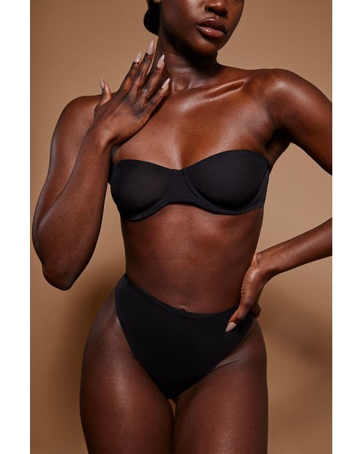 Oh Polly Black Soft Mesh Strapless Bra