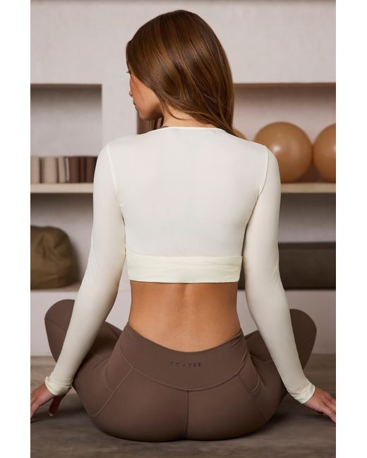 BO+TEE White Soft Jersey Wrap Crop Top