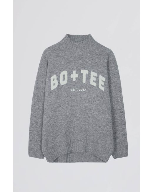 BO+TEE Gray Soft Knit Oversized Jumper
