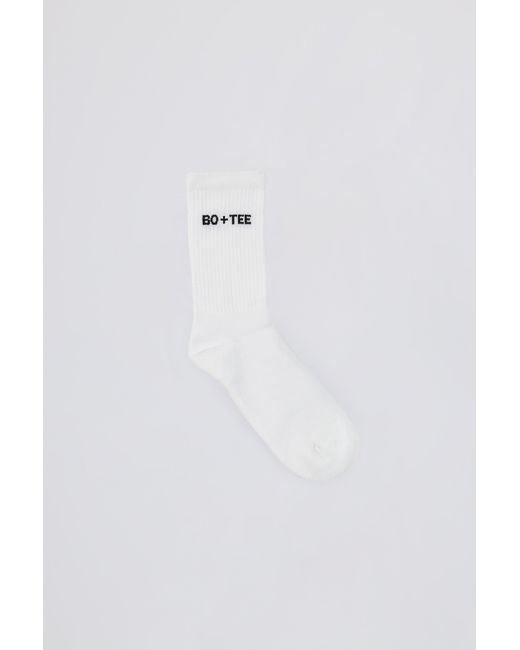 BO+TEE White Ribbed Crew Sock Bundle