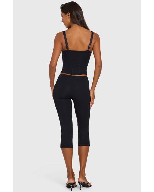 Oh Polly Black Ponte Capri Leggings