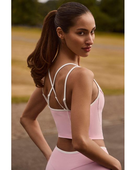 BO+TEE Pink Soft Active Layered Tank Top