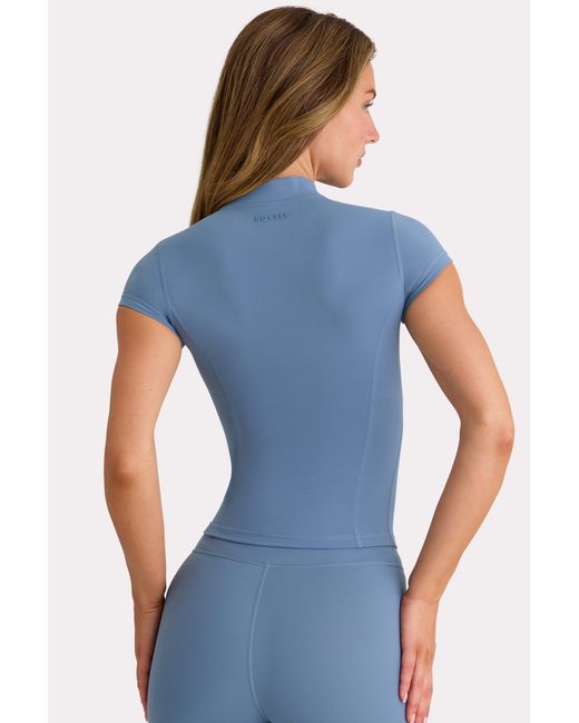 BO+TEE Blue Soft Active Quarter-Zip Top