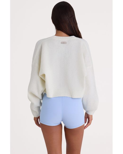 BO+TEE White Knit Cropped Cardigan