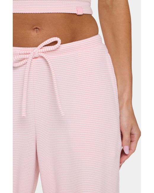 BO+TEE Pink Ribbed Jersey Low-Rise Trousers
