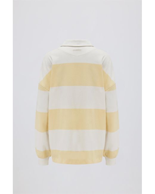 BO+TEE Yellow Striped Oversized Long-Sleeve T-Shirt