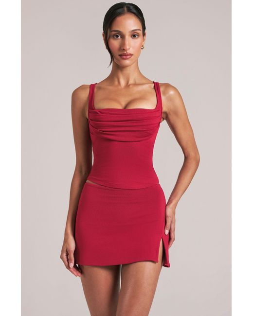 Oh Polly Red Square-Neck Top