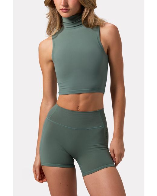 BO+TEE Green Soft Active Turtleneck Tank Top