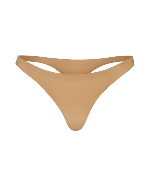 Oh Polly Brown Seamless Knit Thong