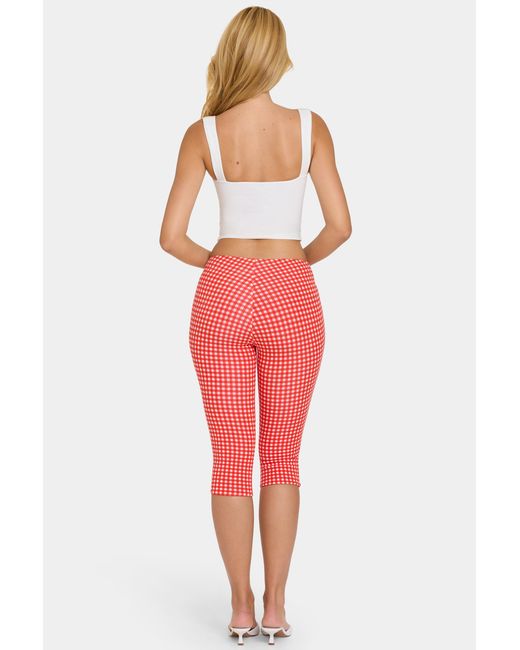 Oh Polly Red Modal Capri Leggings