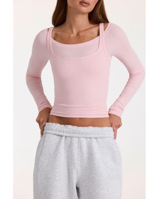 BO+TEE Pink Buttercloud Layered Top