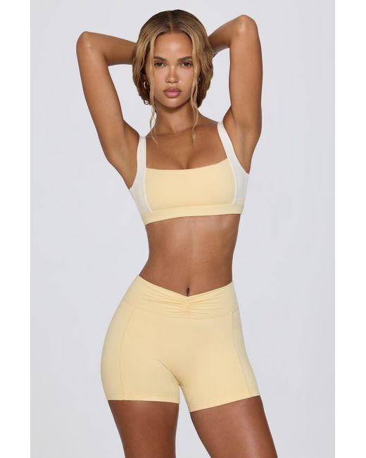 BO+TEE Yellow Ruched Mini Shorts