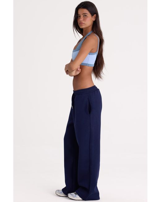 BO+TEE Blue Brushed Jersey Wide-Leg Joggers