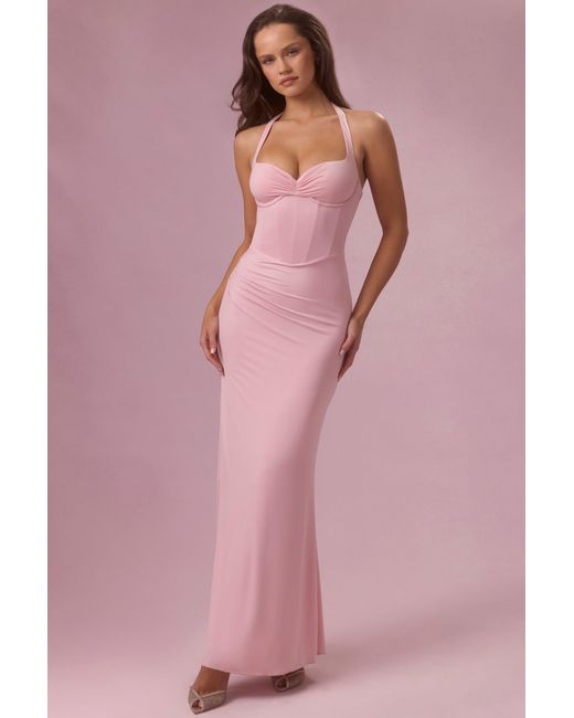 Oh Polly Pink Jersey Corset Bridesmaid Dress