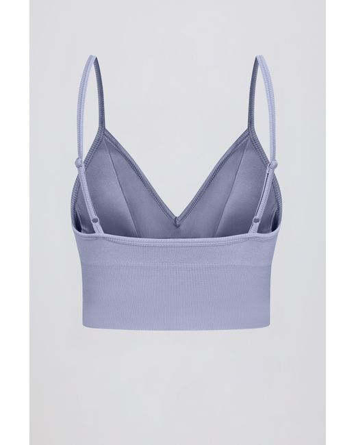 BO+TEE Blue Define Luxe V-Neck Sports Bra
