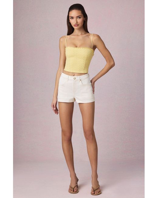 Oh Polly White High-Waist A-Line Shorts