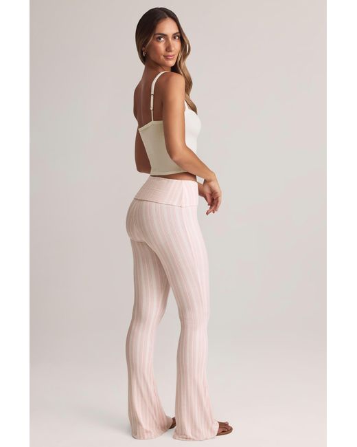 Oh Polly Multicolor Modal Foldover Mid-Rise Flared Trousers