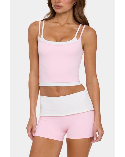 BO+TEE Pink Soft Active Double-Layer Tank Top