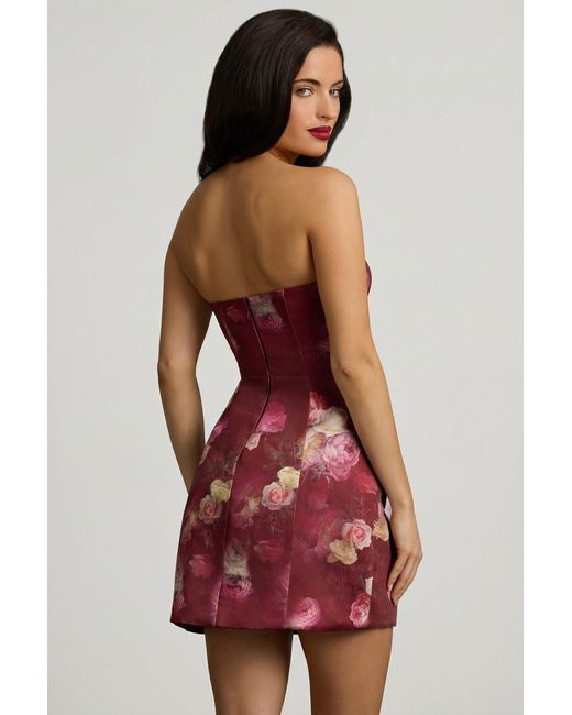 Oh Polly Multicolor Strapless Structured Tulip Mini Dress
