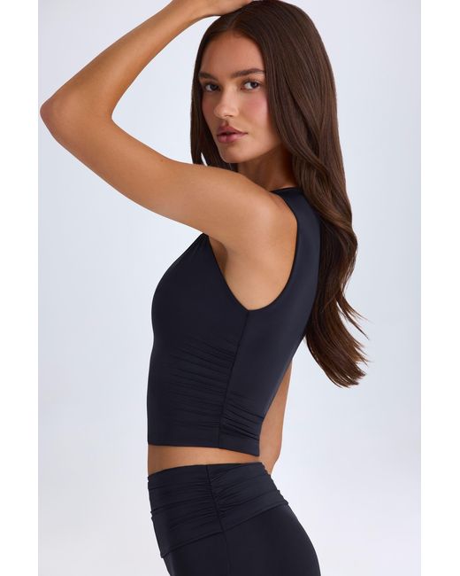 Oh Polly Black Twisted Cut-Out Tank Top