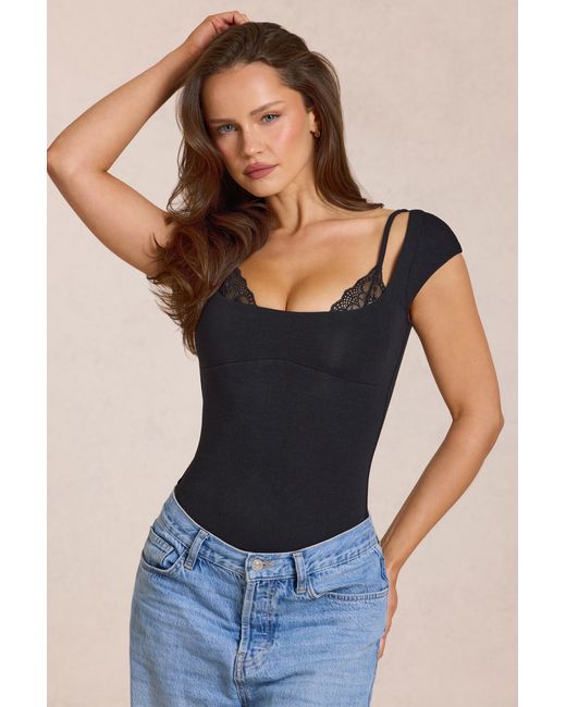 Oh Polly Black Modal Bodysuit
