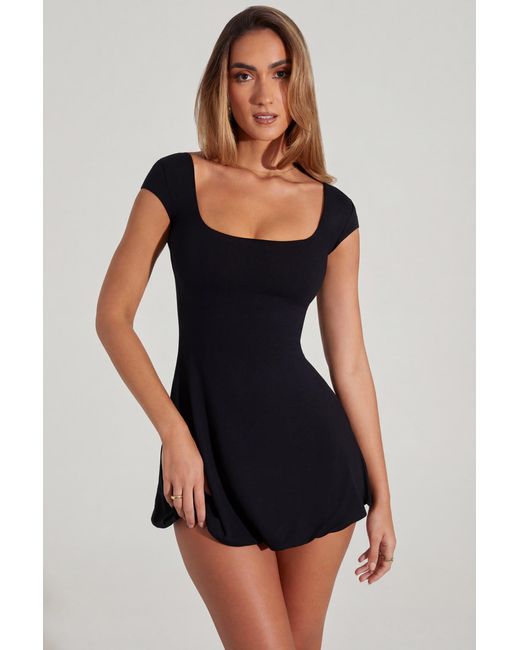 Oh Polly Black Open Back A-Line Mini Dress